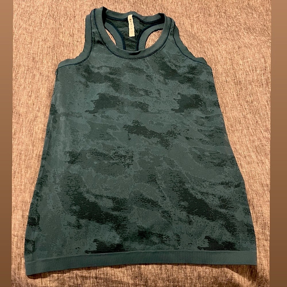 Athleta | Momentum Camo Tank | Dark Teal | Small